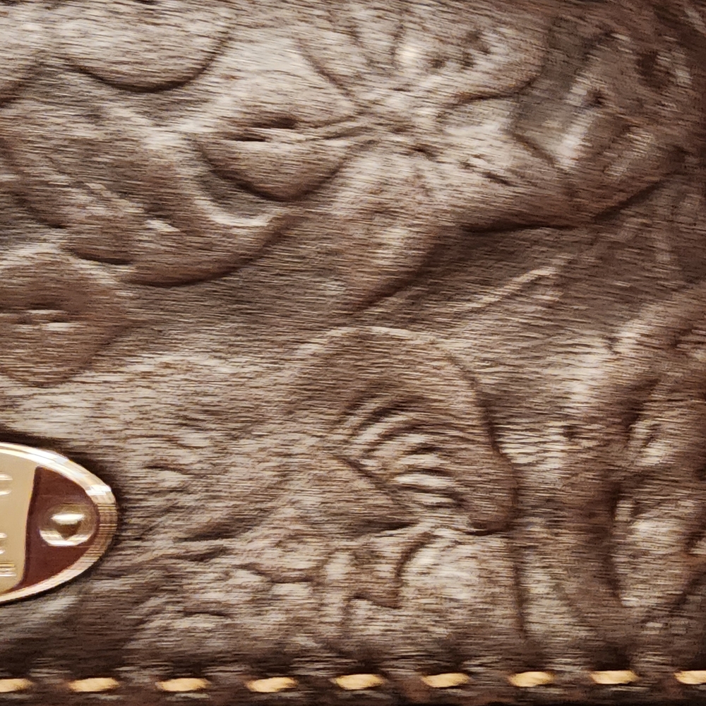 Vintage Celine Brown Floral Embossed Leather Wallet - Picture 4 of 16